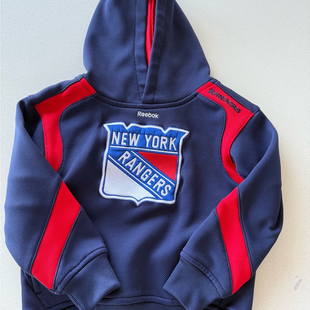 Reebok Kids Navy and Red New York Rangers Hoodie
